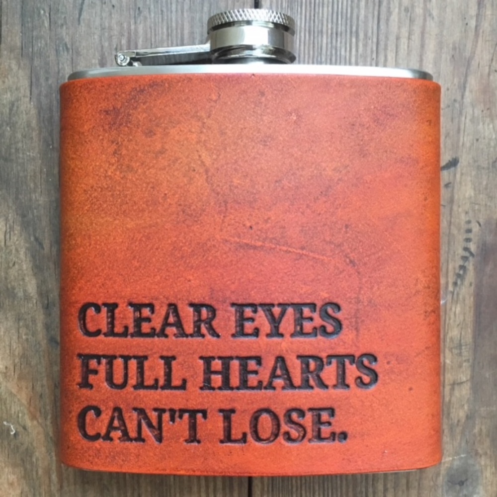 NEW Friday Night Lights Clear Eyes Handmade Flask